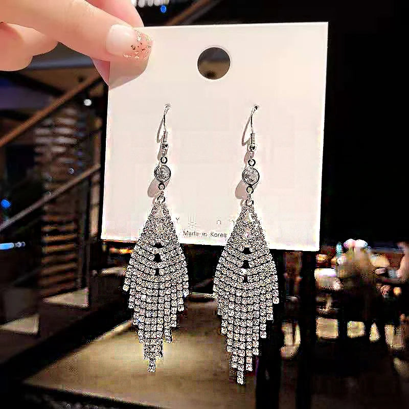 Strass-Ohrringe Blatt – Party & Hochzeit"