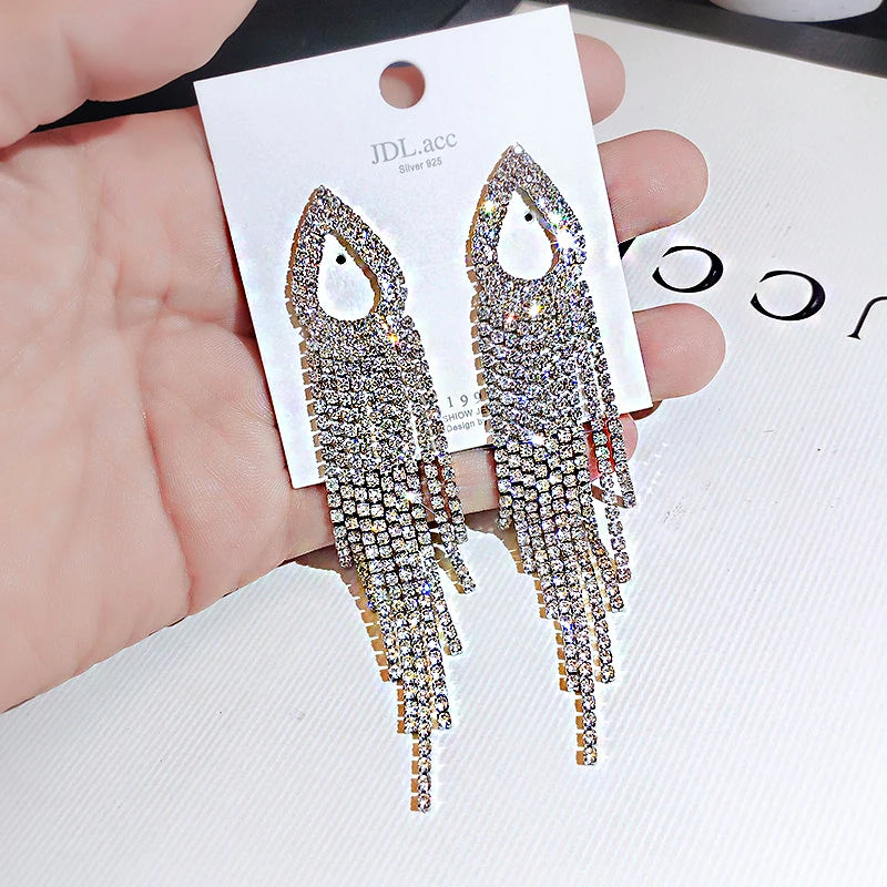 Strass-Ohrringe Blatt – Party & Hochzeit"