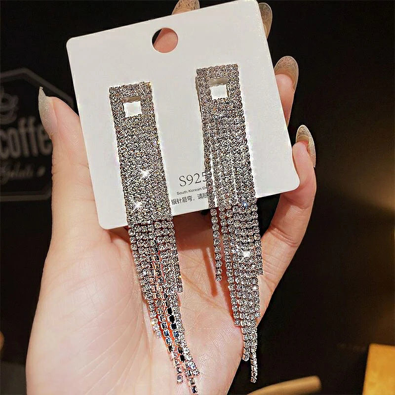 Strass-Ohrringe Blatt – Party & Hochzeit"