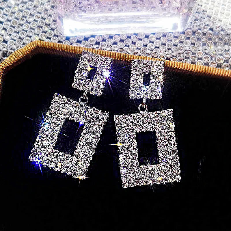 Strass-Ohrringe Blatt – Party & Hochzeit"
