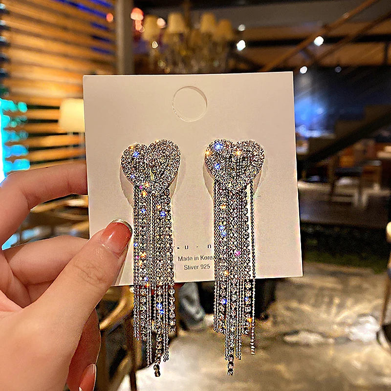 Strass-Ohrringe Blatt – Party & Hochzeit"