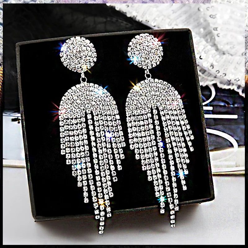 Strass-Ohrringe Blatt – Party & Hochzeit"