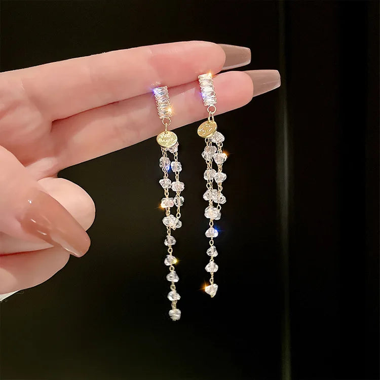 Strass-Ohrringe Blatt – Party & Hochzeit"