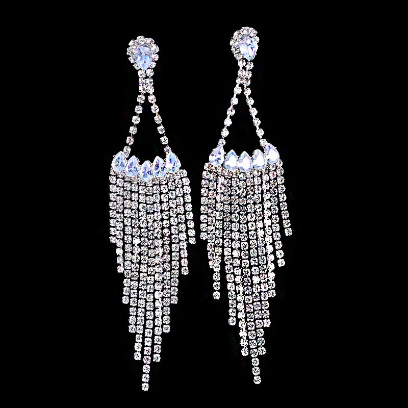 Strass-Ohrringe Blatt – Party & Hochzeit"